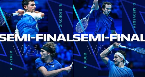 ATP Finals : Medvedev-Ruud et Djoko-Zverev en demies ce samedi