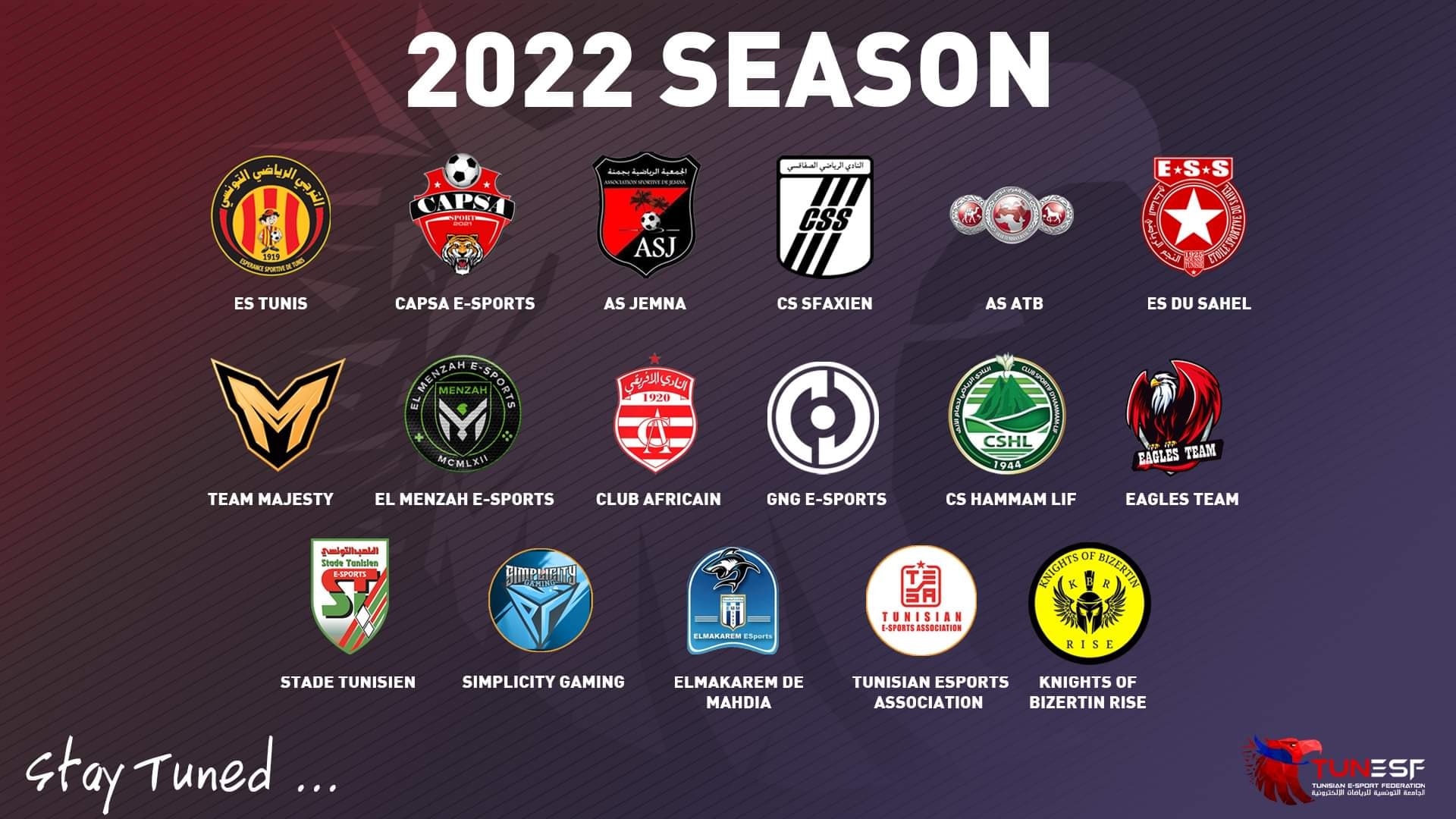 Tunisie E-Sport : Liste des clubs engagés pour la saison 2022