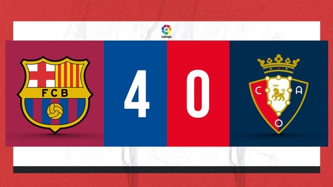 La Liga : Le Barça étrille Ousasuna et double l’Atletico