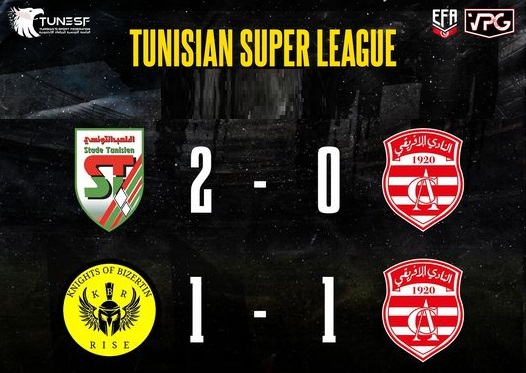 Tunisian Super League – FIFA PRO CLUB : Résultats et classement après la J18