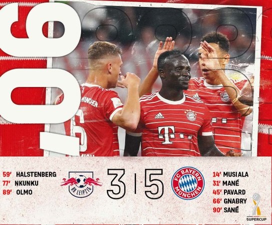 DFL Supercup 2022 : Mané buteur, le Bayern titré