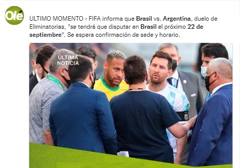 Mondial 2022 : Brésil – Argentine à rejouer le 22 septembre (Communiqué), pas de Tunisie – Brésil !!