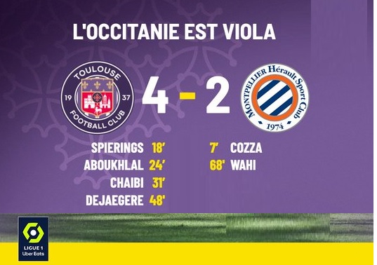 Ligue 1 : Montpellier et Khazri lourdement punis à Toulouse