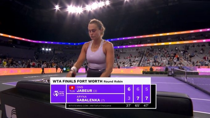 WTA Finals : Sabalenka se défait de Ons Jabeur à l’expérience