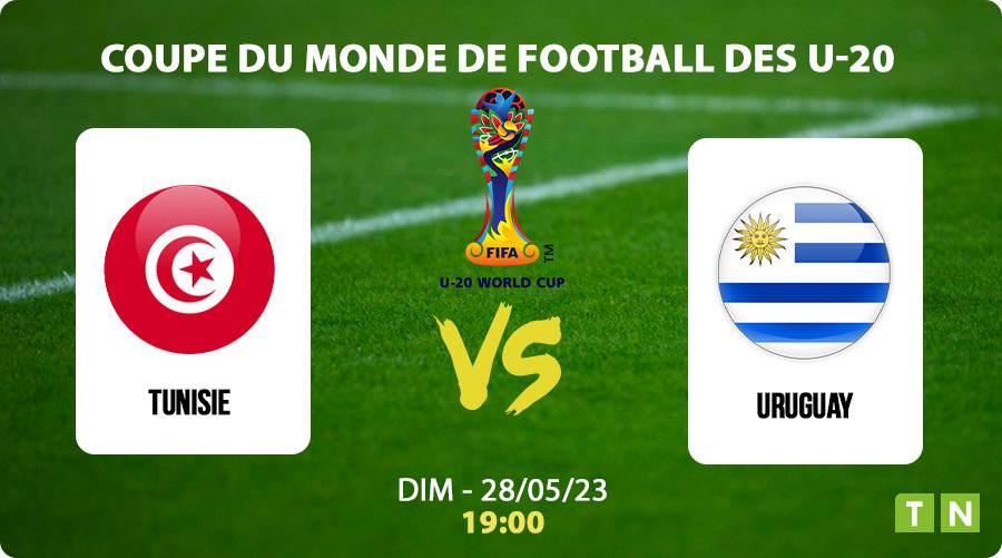 Mondial U20 : arbitrage et diffusion TV du match Tunisie – Uruguay ce dimanche