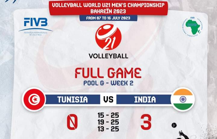 Volley – 2e tour Mondial U21 : une 3e défaite de la Tunisie contre l’Inde