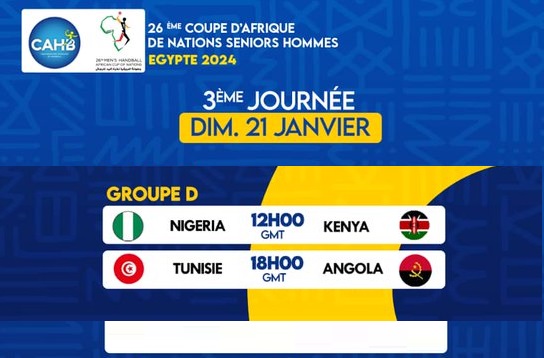 J3 – CAN Hand 2024 : Tunisie-Angola, sur quelle chaine suivre les matches de dimanche ?